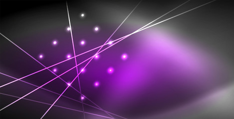 Neon glowing lines, magic energy space light concept, abstract background wallpaper design