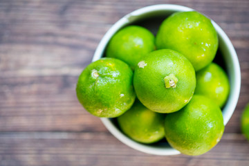 Fresh green lemon product in Thai agriculture