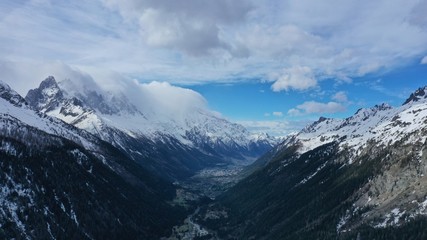 cloudy in mountains