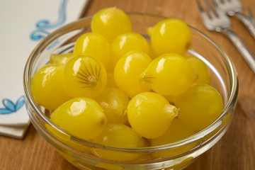 Traditional Amsterdam pickled silverskin onions
