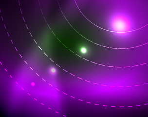 Neon circles abstract background