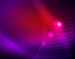 Neon circles abstract background