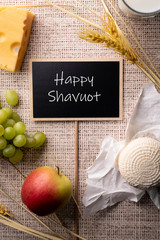 Happy Shavuot. Traditional Jewish holiday. The harvest season.