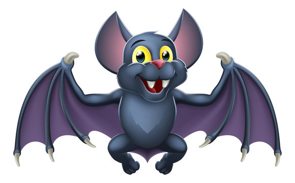 A cute Halloween vampire bat animal cartoon character 