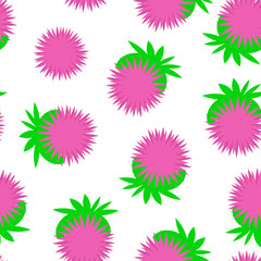 vector seamless pattern with simple cute  flowers