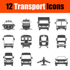Transportation Icon Set in Front View