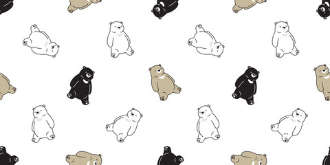 Bear seamless pattern polar bear vector sleep cartoon scarf isolated repeat background tile wallpaper doodle illustration