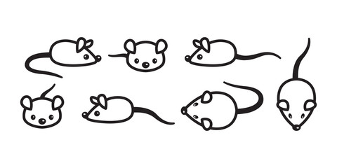 rat mouse vector icon cat kitten logo character cartoon symbol illustration