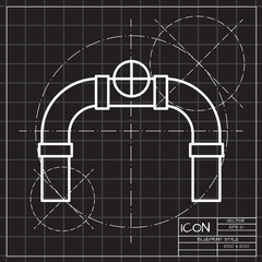 connecting pipes valve illustration. plumbing vector icon