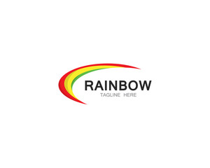 Rainbow logo template vector icon illustration design 
