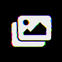 Symbol pictures has defects. Glitch and stripes