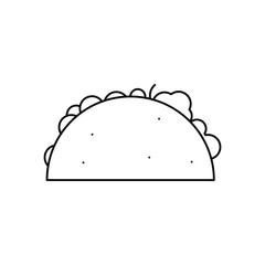 Taco mexican food line icon. linear style 