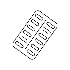 Blister drug pack line icon. linear style 