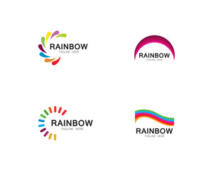 Rainbow logo template vector icon illustration design 