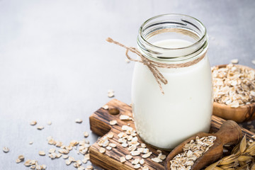 Vegan oat milk, non dairy alternative milk. 