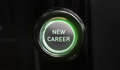 Text New career on green lighted button