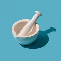 White mortar and pestle