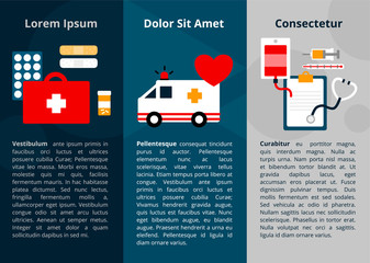Simple medical symbol icons for web banner and poster