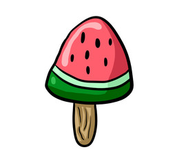 Stylized Cartoon Watermelon Ice Cream
