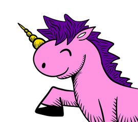 Happy Simple Unicorn Doodle