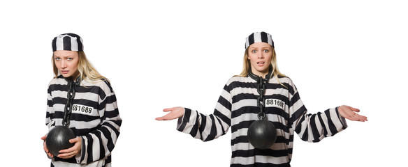 Naklejka premium Funny prison inmate in concept