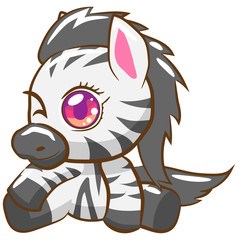zebra kawaii clipart