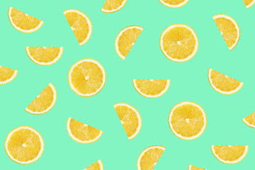 lemon slices on mint backgrounds