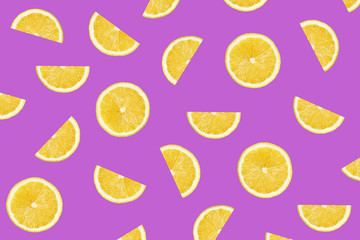Violet Colorful pattern of lemon slices