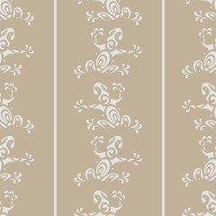 Abstract frogs in Maori style Vector seamless pattern