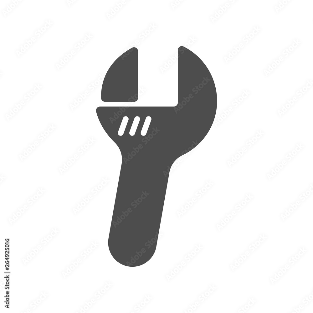 Poster adjustable wrench vector icon isolated on white background. adjustable spanner flat icon for web, mo