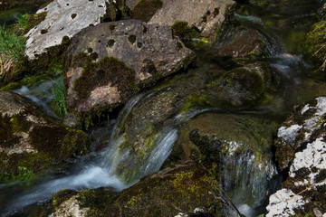 Fototapeta na wymiar Fresh Water Of An Alpine River