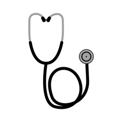 black stethoscope icon isolated