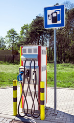 Car power charging station on highway resting place,  Baden-Württemberg, Germany