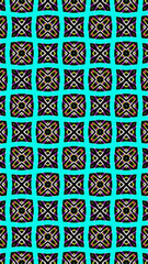 Ornate geometric pattern and abstract colored background