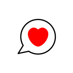 Obraz na płótnie Canvas Heart icon speech bubbles sign.