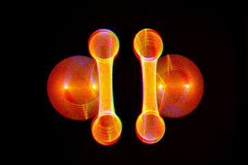 atom on black background