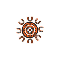 Aboriginal art logo design vector template