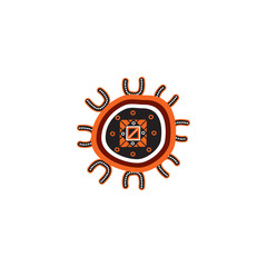 Aboriginal art logo design vector template