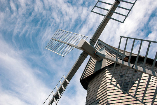 Wind blades of old windmill at Chatham, Cape Cod, Massachusetts, USA.