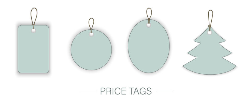 Vector set of price tags isolated on white background. Templates for shops. Promotion design.