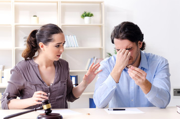 Young family in marriage divorce concept 