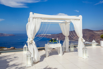 Wedding decoration, Santorini, Greece