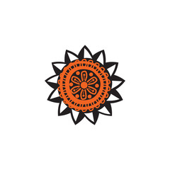 Aboriginal art logo design vector template