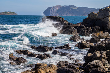 An den Klippen von Bermeo in Nordspanien.