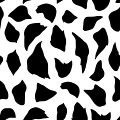 Vector seamless pattern with black spots on white background. Abstract, modern print.