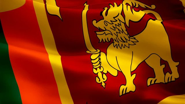 Sri Lanka waving flag. National 3d Sri Lanka flag waving. Sign of Sri Lanka seamless loop animation. Sri Lanka flag HD resolution Background