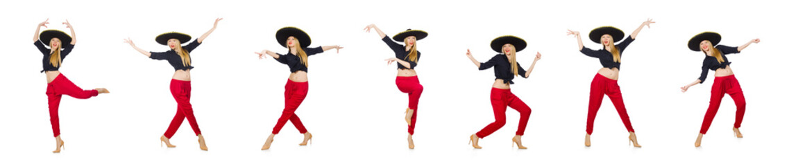 Funny mexican with sombrero hat