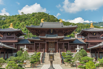 Obraz premium Chinese Temple - Chi Lin Nunnery in Hong Kong city