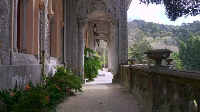Walking the Monserrate Palace, a palatial villa located near Sintra, on the Portuguese Riviera, the traditional summer resort of the Portuguese court. 4K