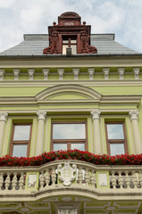 Beautiful architecture of old town of Chernivtsi, Ukraine. Travel and vacation concept. Famous landmarks of Bukovina, Eastern Europe.